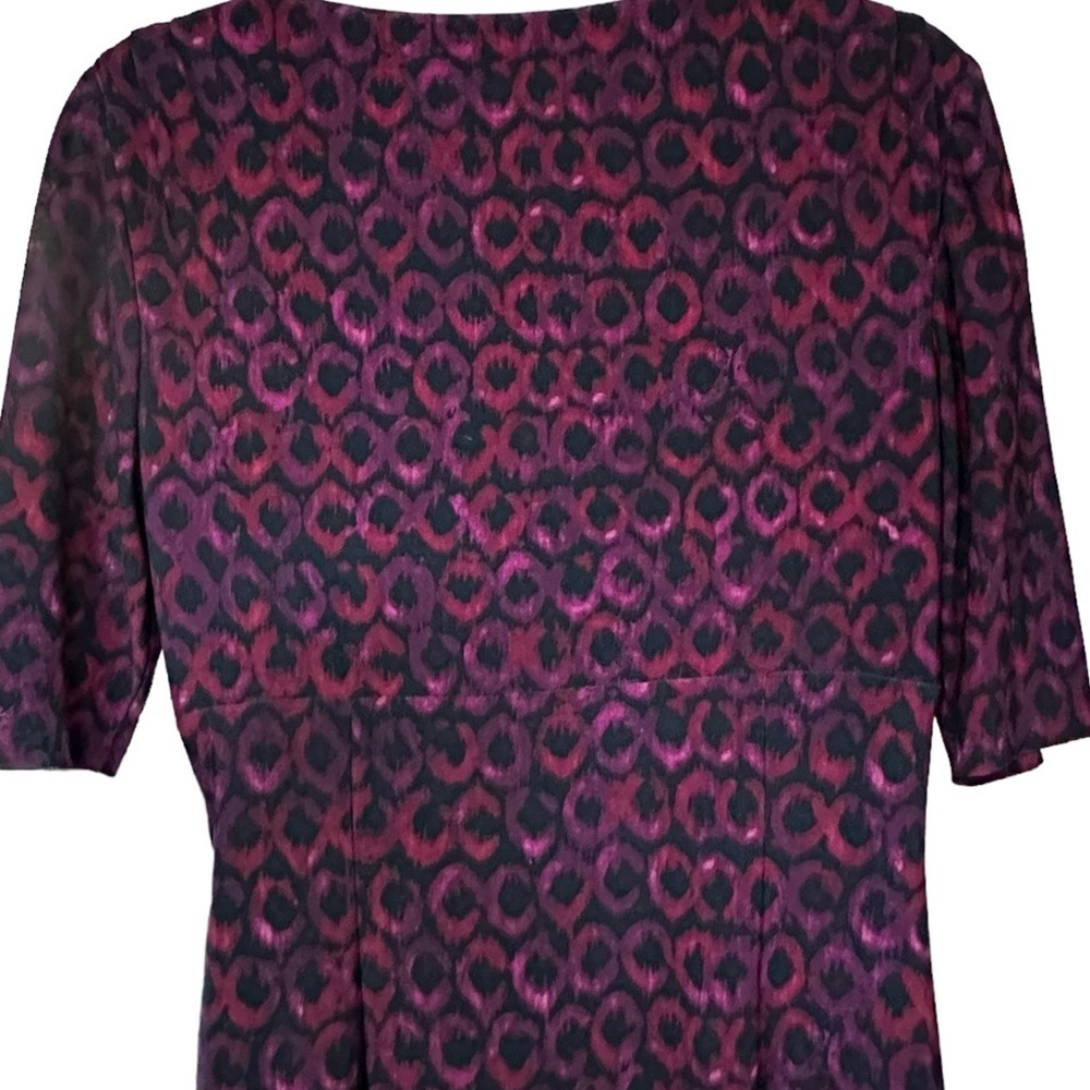 Lauren Ralph Lauren Purple/Burgundy Black‎ Stretch Jersey Ruched Details Dress 8 - Picture 9 of 13